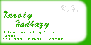 karoly hadhazy business card