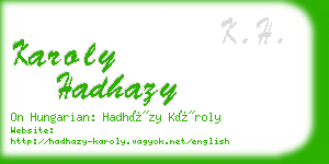 karoly hadhazy business card